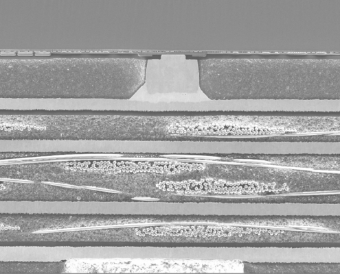 Cross section of a die stack for SEM analysis Cross section of a die stack for SEM analysis